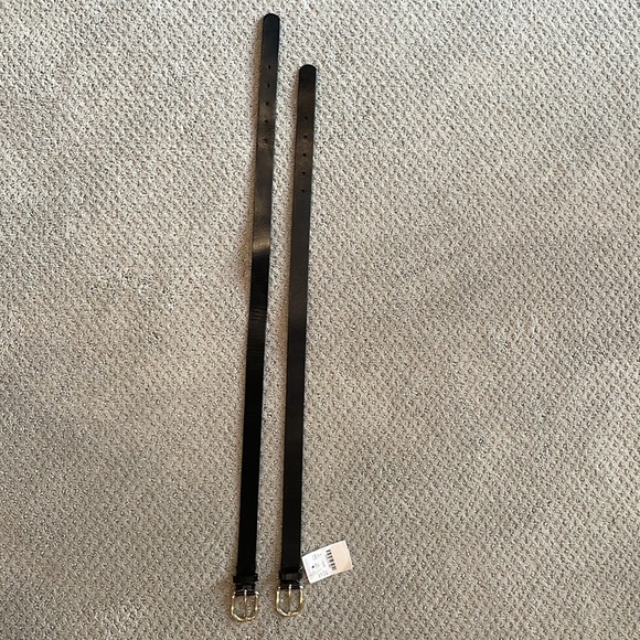 LOT OF 2 Crewcuts Boys Black Genuine Leather Belt with Silver Buckle - Picture 4 of 6